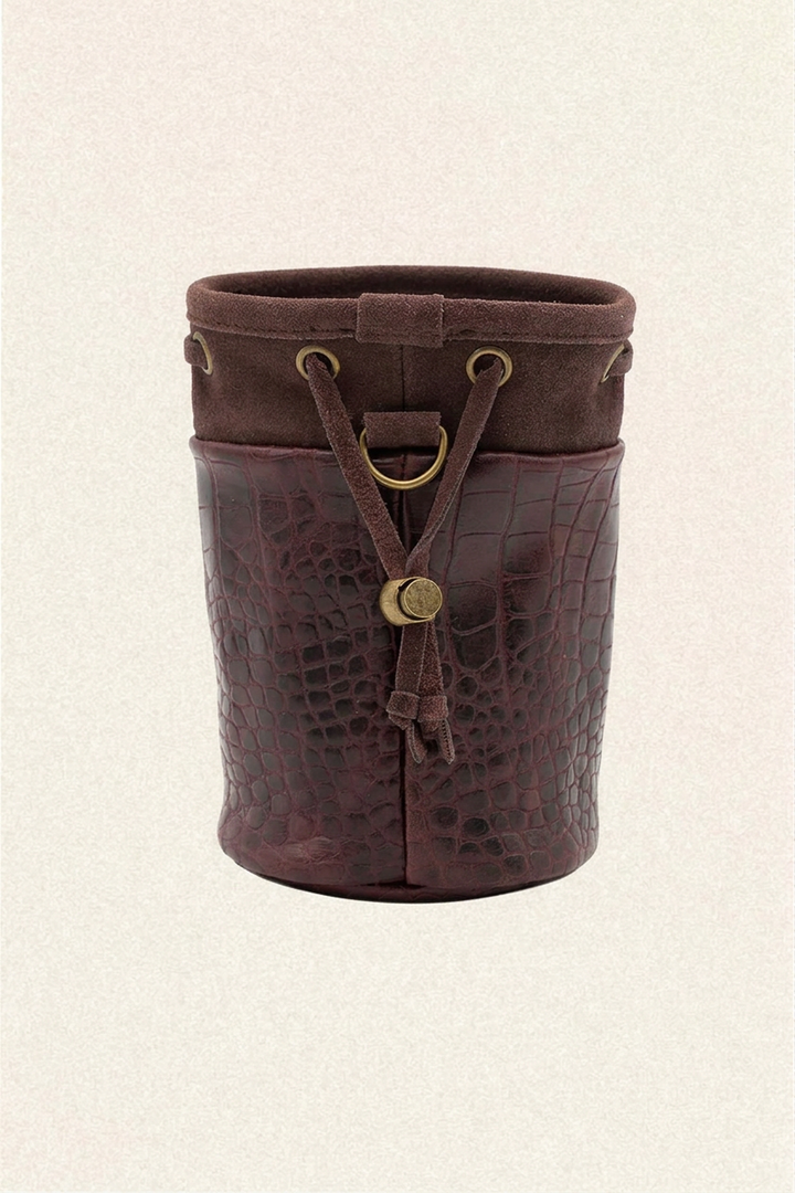 Bordeaux Reserve Croc Leather Valuables Bag