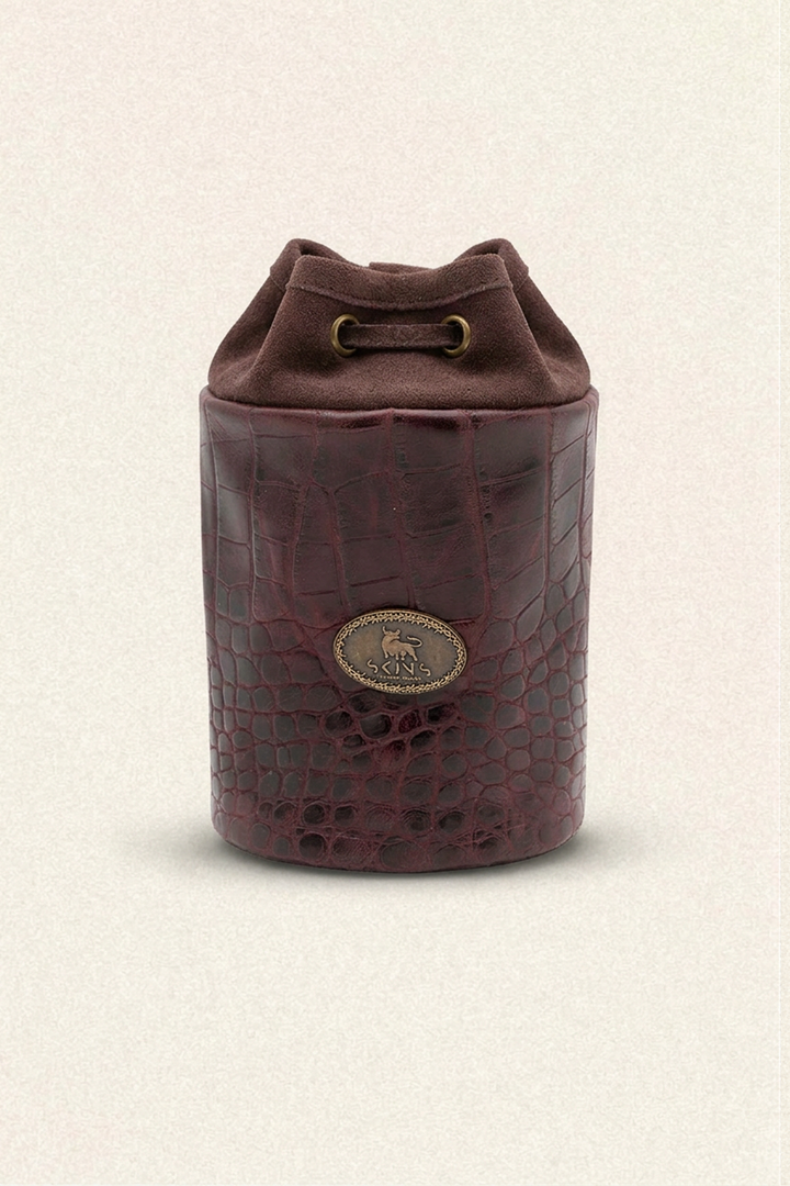 Bordeaux Reserve Croc Leather Valuables Bag