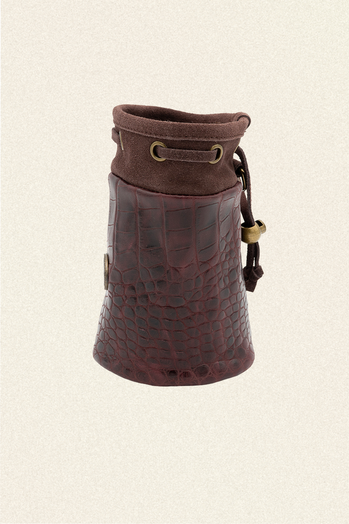 Bordeaux Reserve Croc Leather Valuables Bag