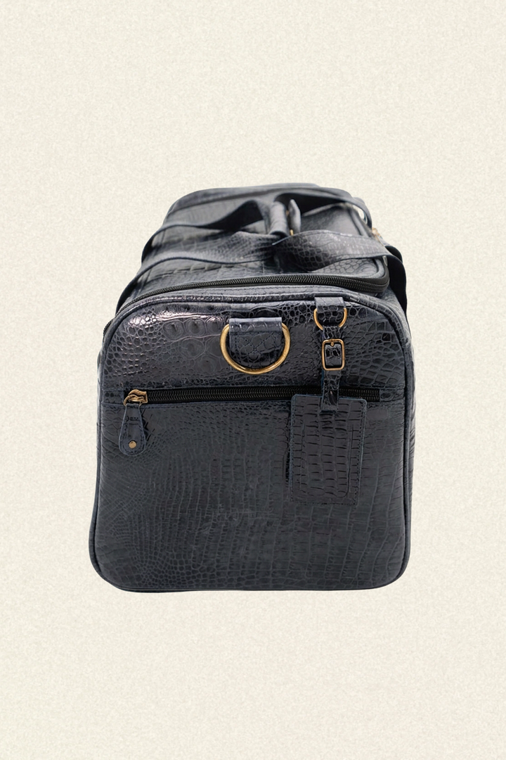 Midnight Reserve Croc Leather Duffle Bag