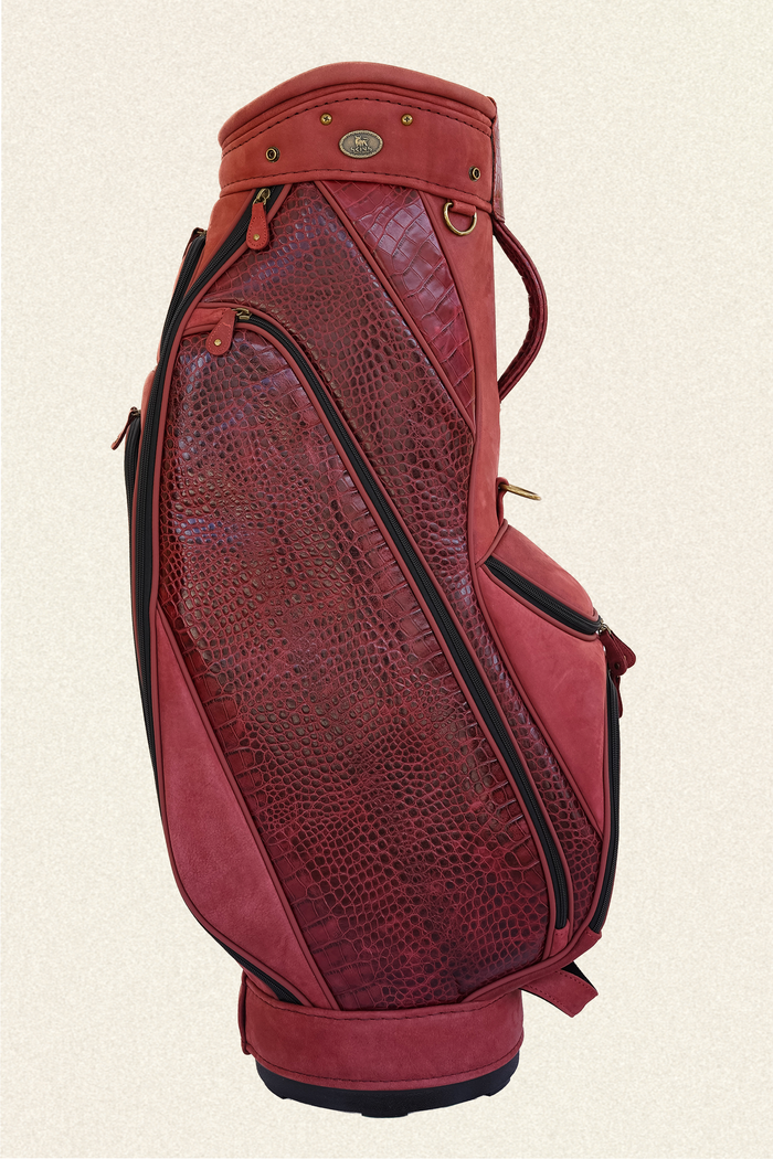 Crimson Estate Croc Leather Golf Bag