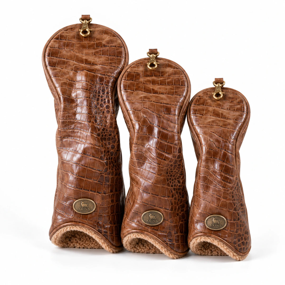 Cognac Croc Leather Golf Headcover