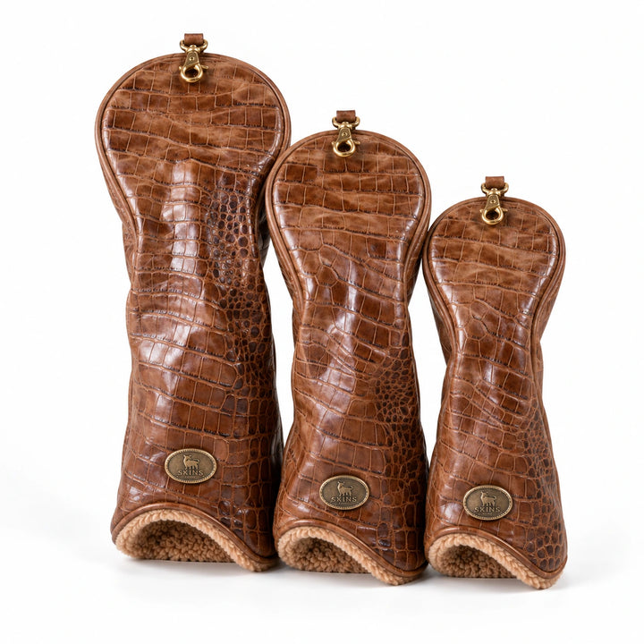 Cognac Croc Leather Golf Headcover