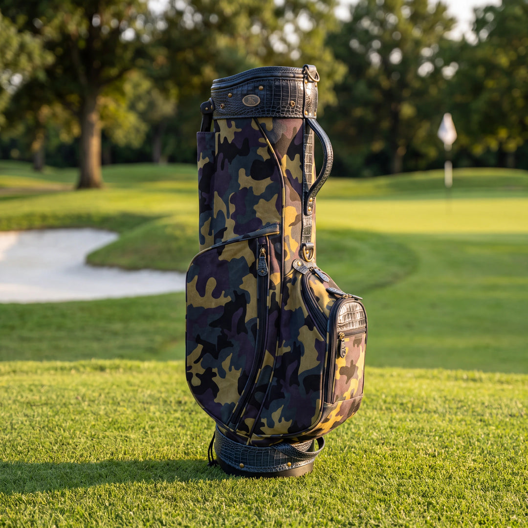 Field Camo Croc Leather Stand Golf Bag