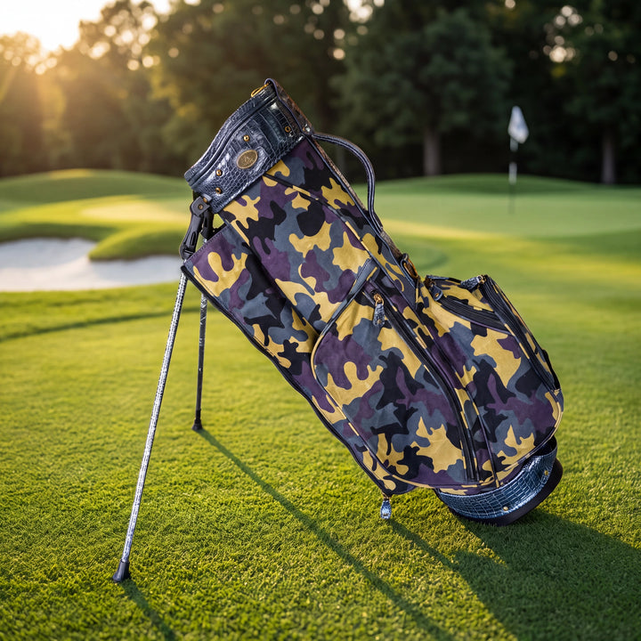 Field Camo Croc Leather Stand Golf Bag