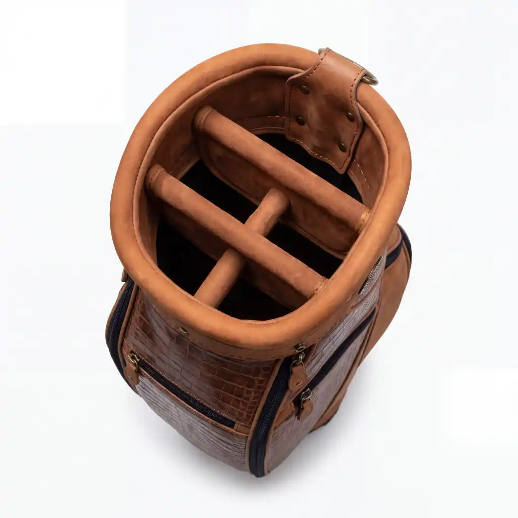 Brown Croc Leather Golf Bag