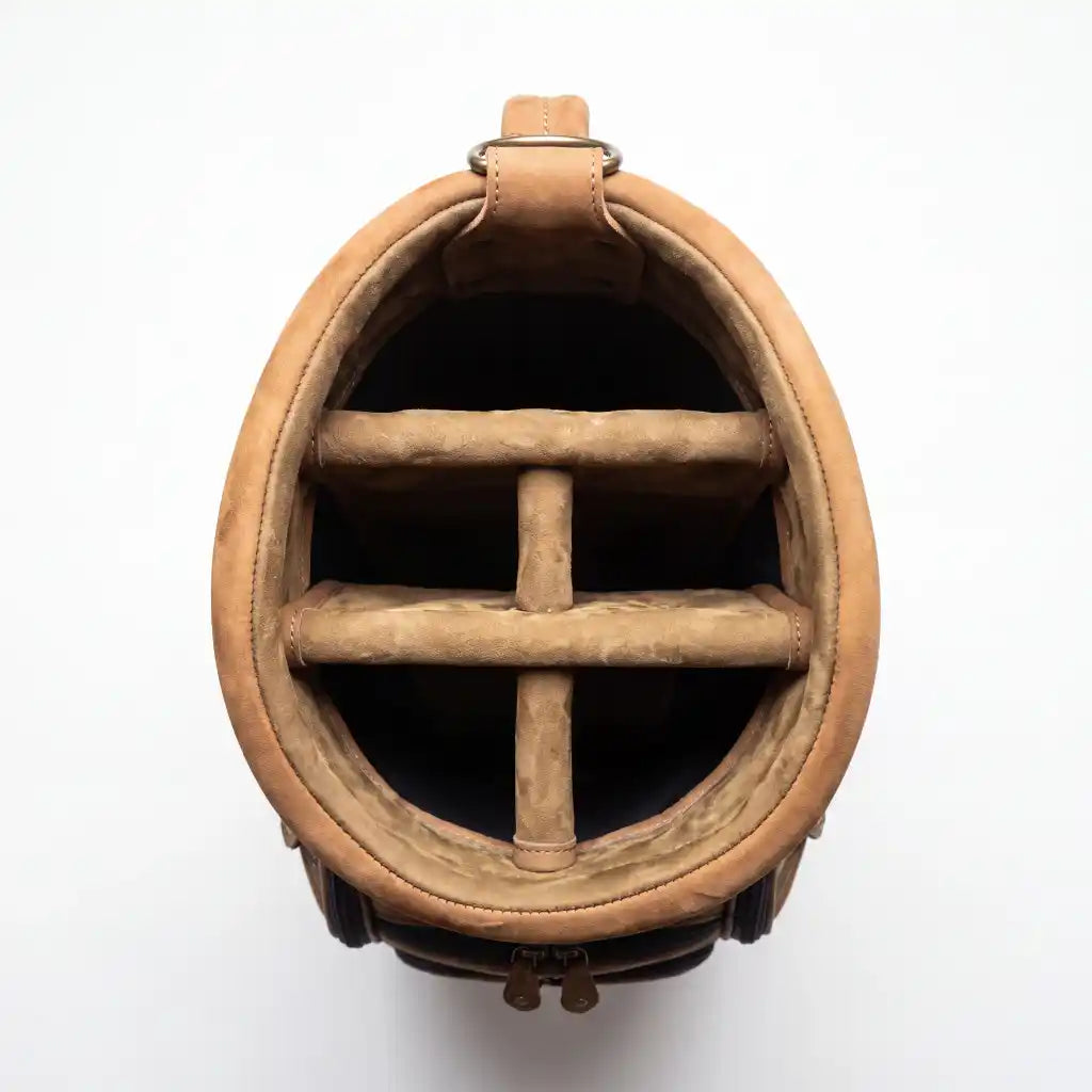 Saddle Tan Leather Golf Bag