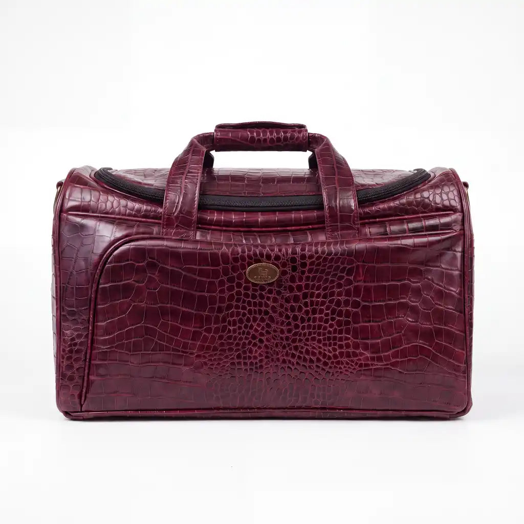 Crimson Reserve Croc Leather Duffle Bag