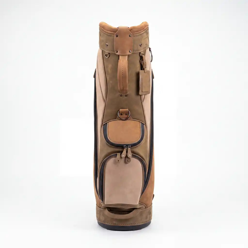 Saddle Tan Leather Golf Bag