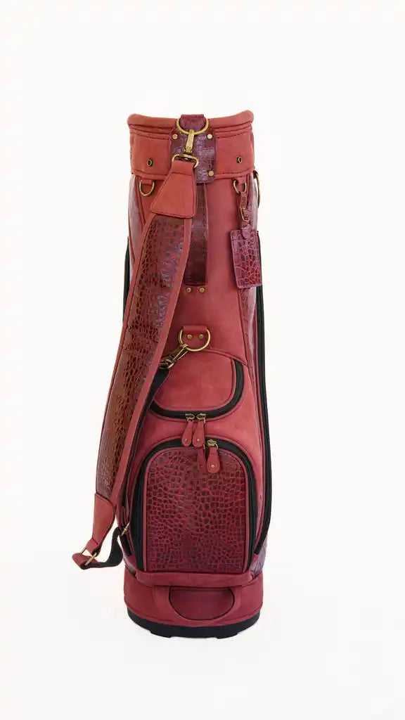 Crimson Estate Croc Leather Golf Bag