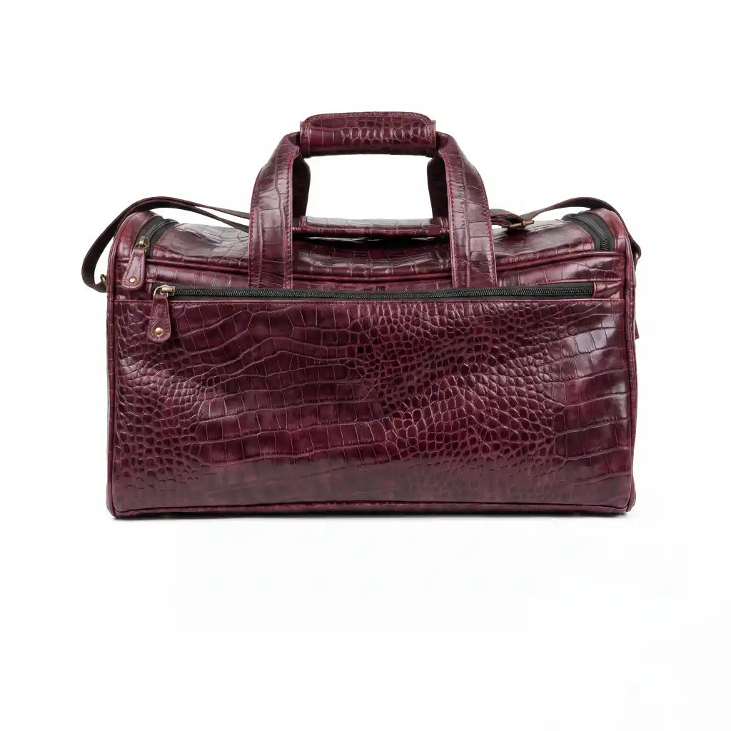 Crimson Reserve Croc Leather Duffle Bag