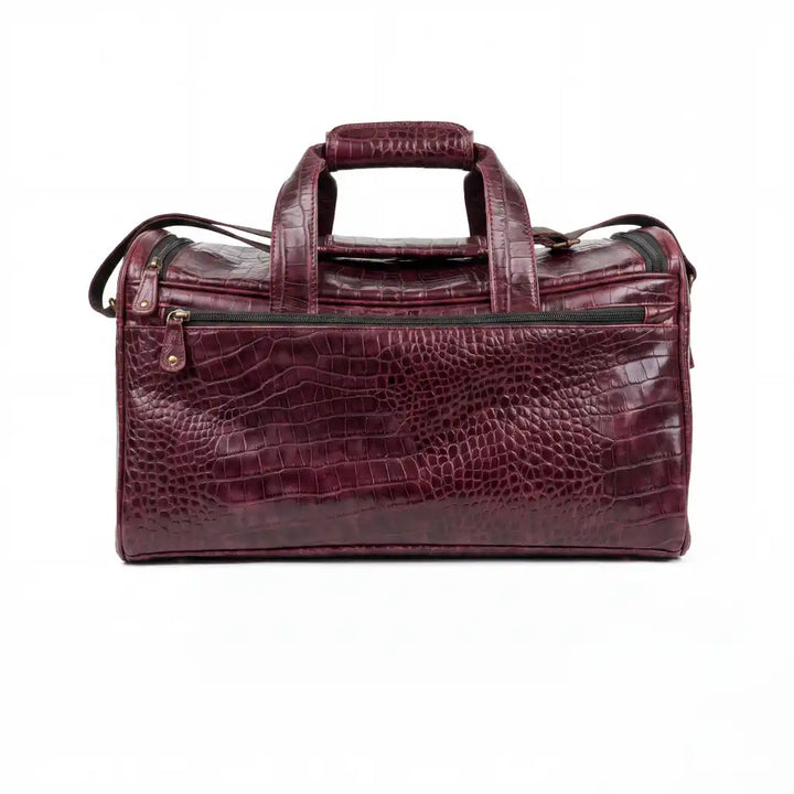 Crimson Reserve Croc Leather Duffle Bag