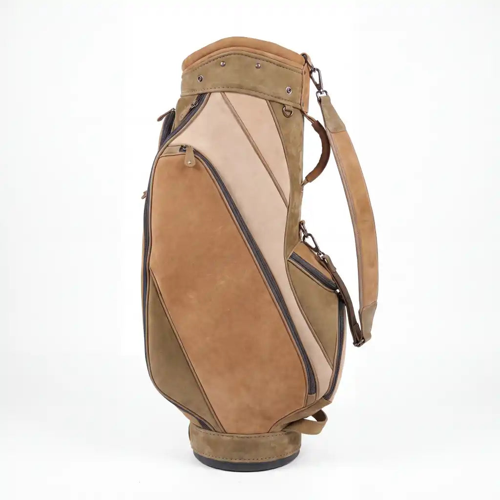 Saddle Tan Leather Golf Bag