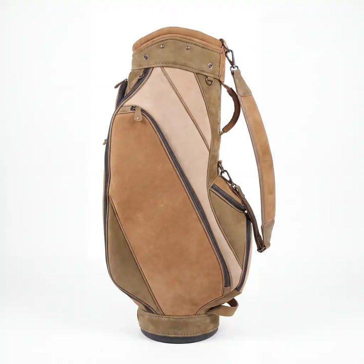 Saddle Tan Leather Golf Bag